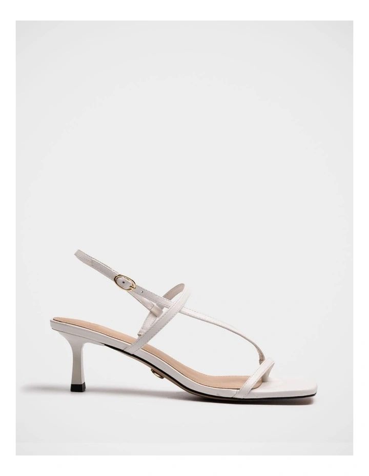 Koda Leather Strappy Heel in Off White image 1
