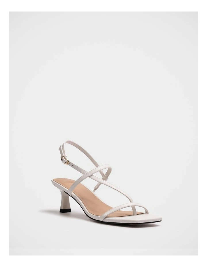 Koda Leather Strappy Heel in Off White image 2