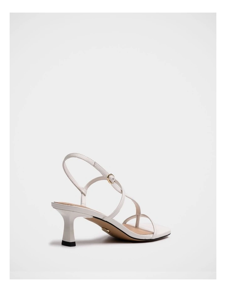 Koda Leather Strappy Heel in Off White image 4