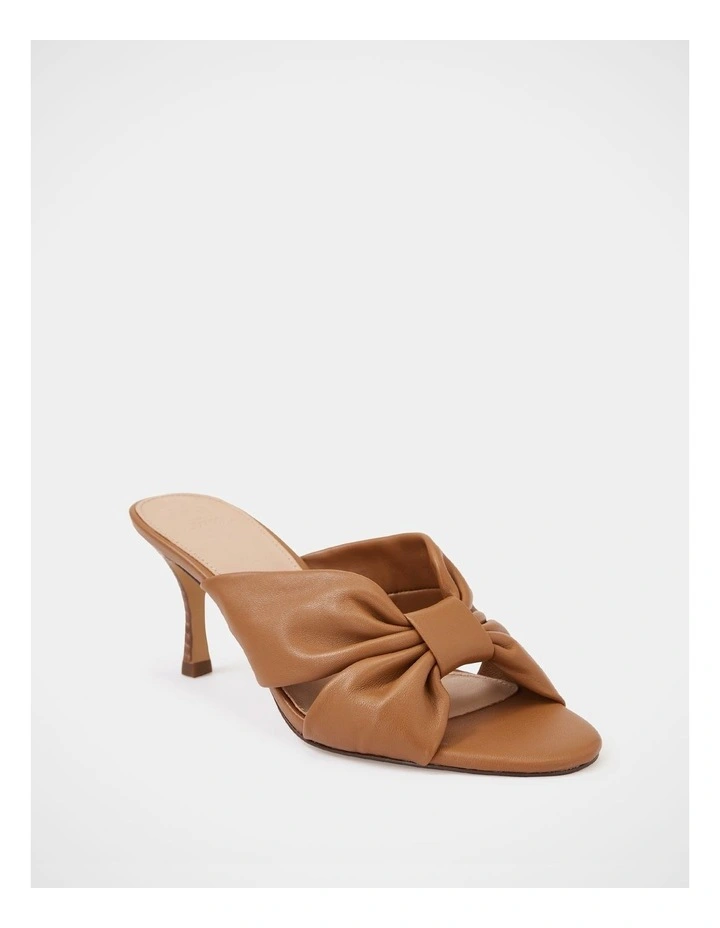 Oralia Leather Stiletto Mule In Burnt Almond image 2