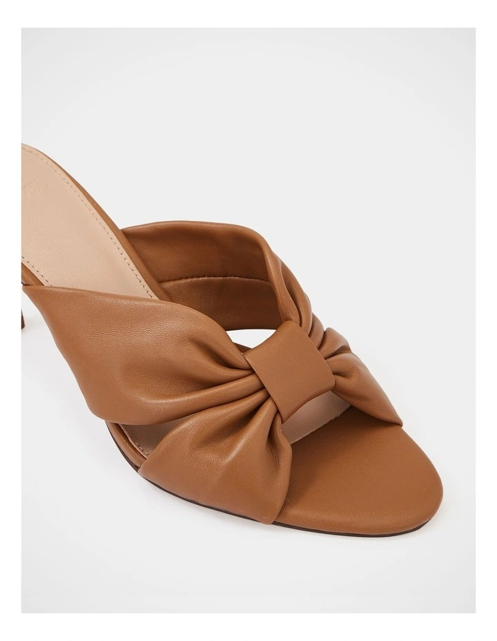 Oralia Leather Stiletto Mule In Burnt Almond image 3