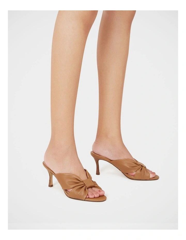 Oralia Leather Stiletto Mule In Burnt Almond image 7
