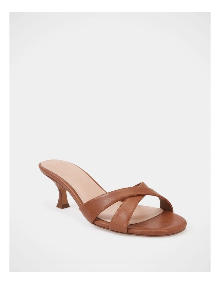 Gracie Leather Kitten Heel in Dark Cognac image 2