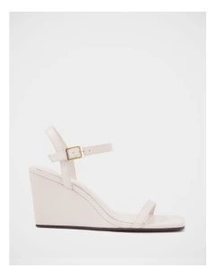Prisca Leather Wedge in Ivory