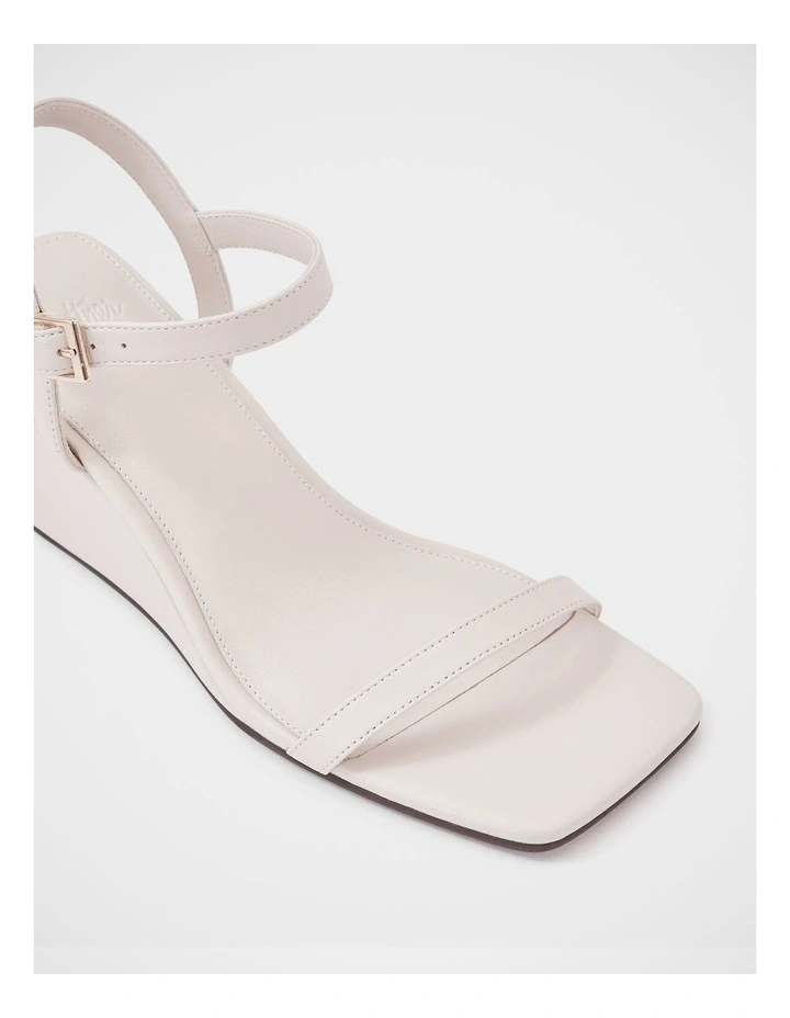 Prisca Leather Wedge in Ivory image 3
