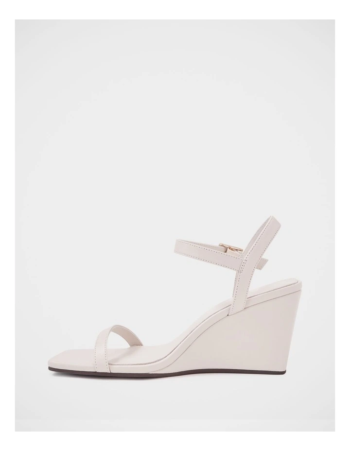 Prisca Leather Wedge in Ivory image 6
