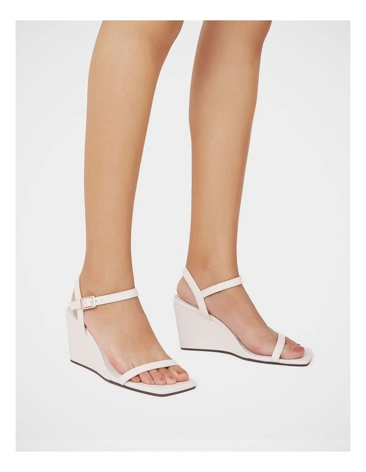 Prisca Leather Wedge in Ivory image 7