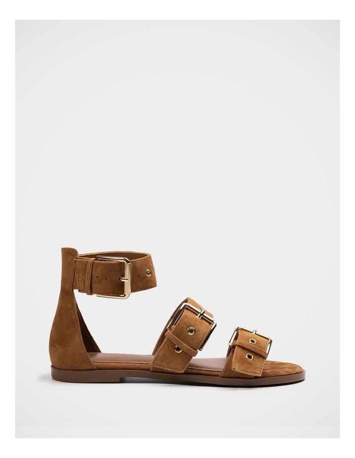 Elyssa Suede Leather Sandal in Almond image 1