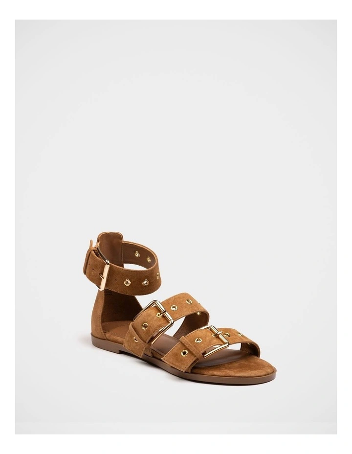 Elyssa Suede Leather Sandal in Almond image 2