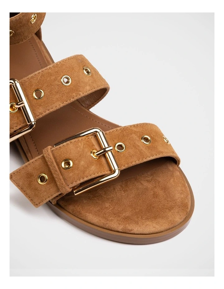 Elyssa Suede Leather Sandal in Almond image 3