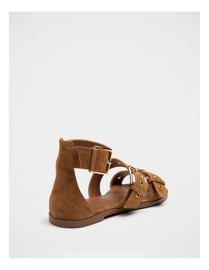 Elyssa Suede Leather Sandal in Almond image 4