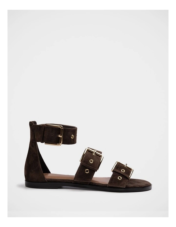 Elyssa Suede Leather Sandal in Espresso image 1