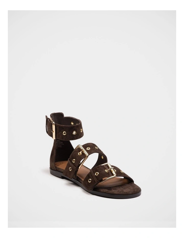 Elyssa Suede Leather Sandal in Espresso image 2