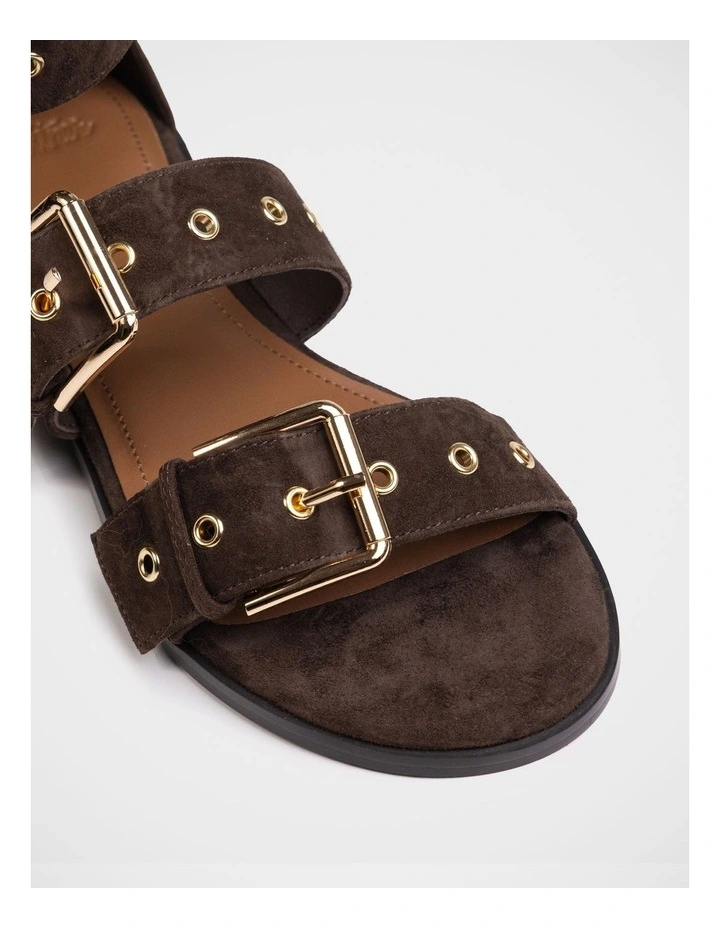 Elyssa Suede Leather Sandal in Espresso image 3