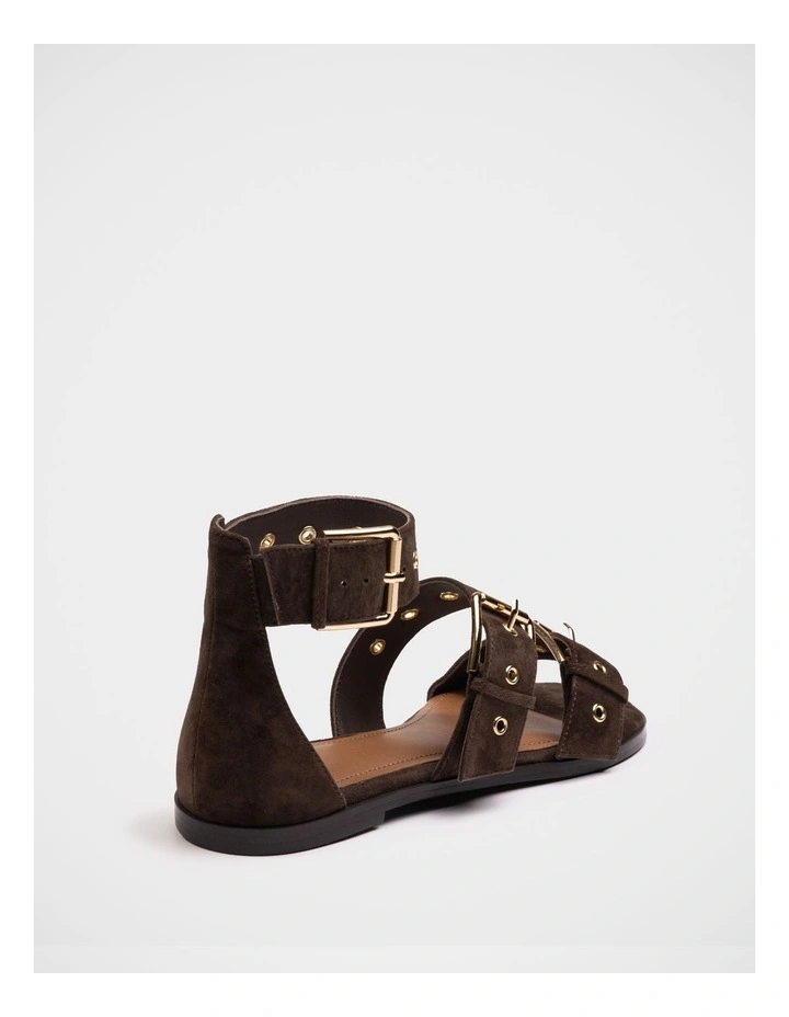 Elyssa Suede Leather Sandal in Espresso image 4