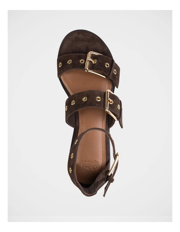 Elyssa Suede Leather Sandal in Espresso image 5