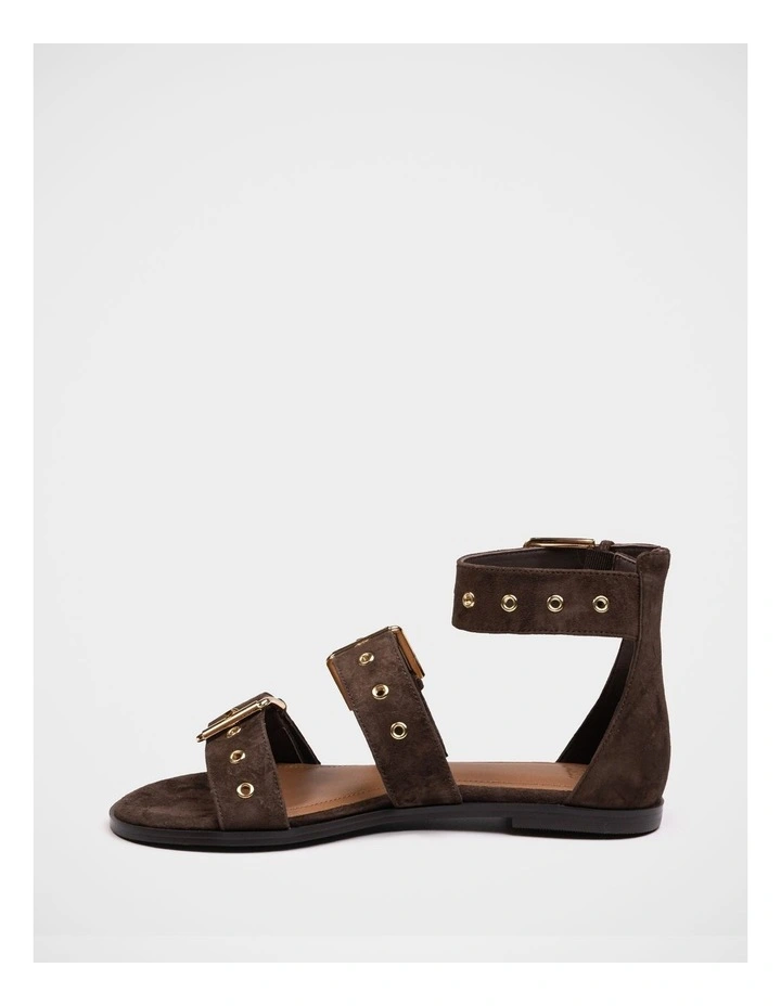 Elyssa Suede Leather Sandal in Espresso image 6