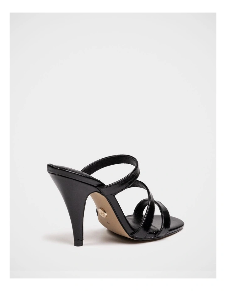 Terra Creased Leather Strappy Heel in Black image 4