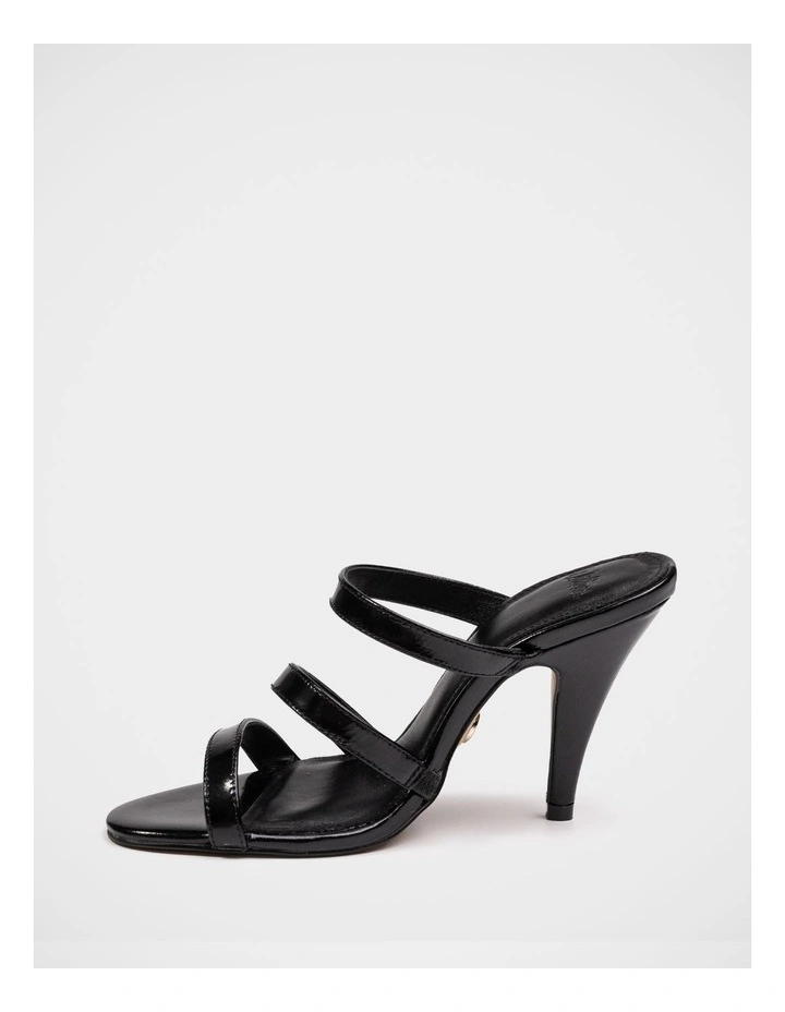 Terra Creased Leather Strappy Heel in Black image 6