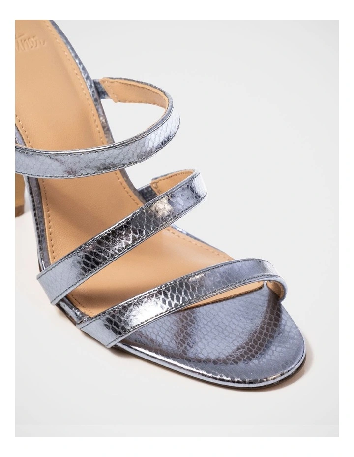 Terra Metallic Leather Heel in Blue image 3