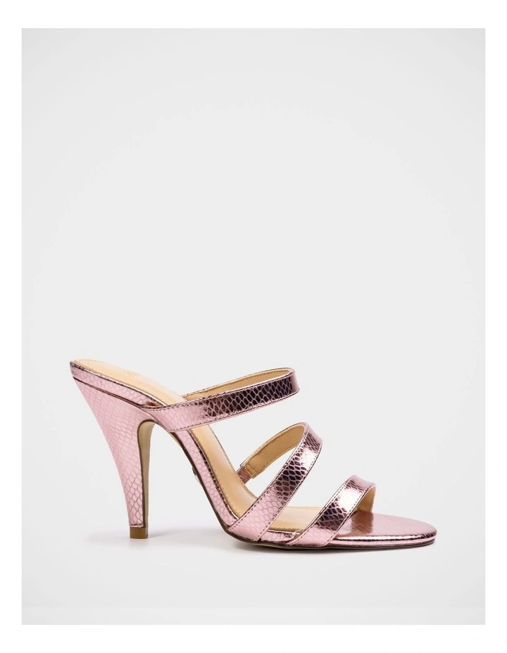 Terra Metallic Leather Heels in Pink image 1