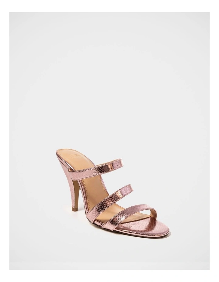 Terra Metallic Leather Heels in Pink image 2
