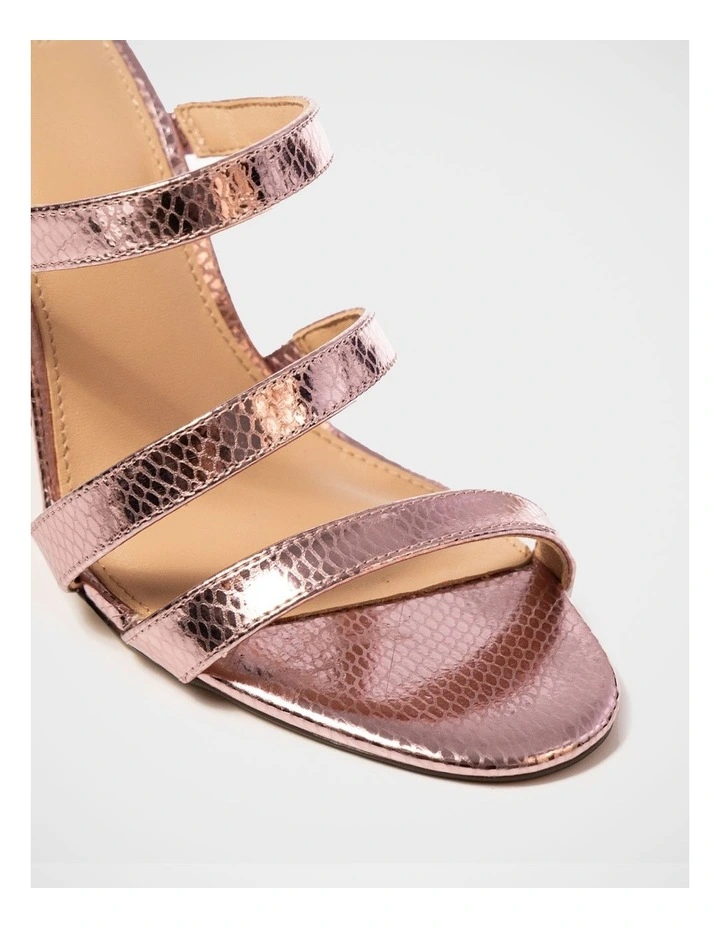 Terra Metallic Leather Heels in Pink image 3