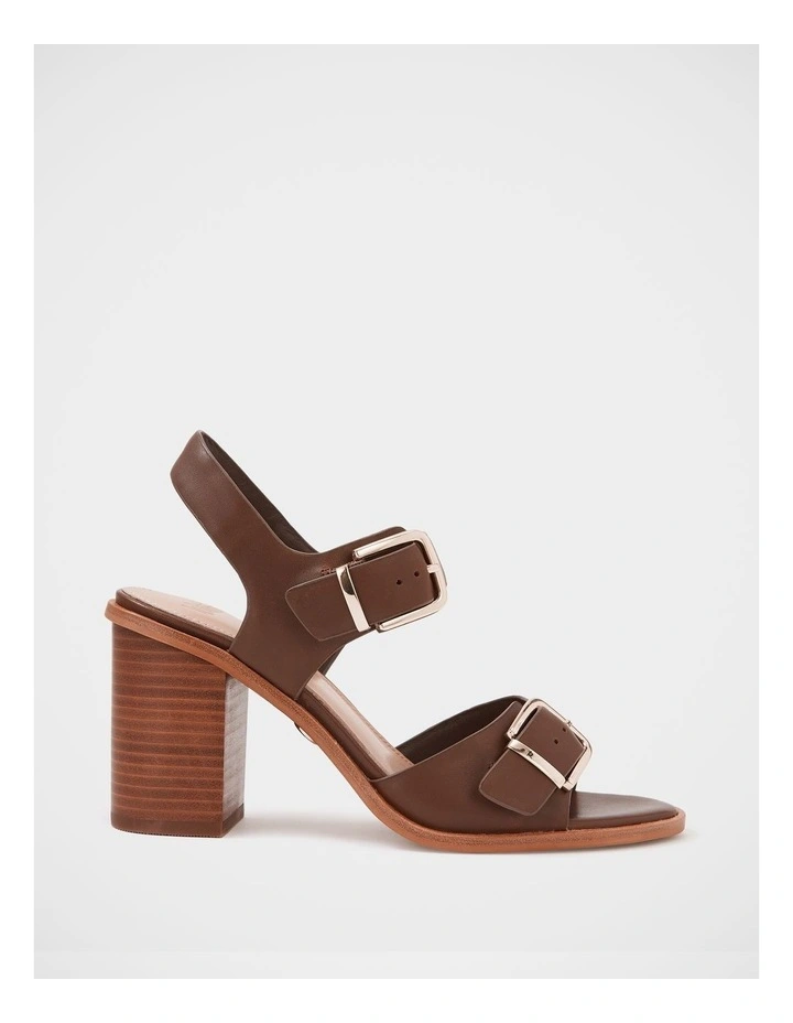 Pipa Leather Block Heel in Syrup image 1