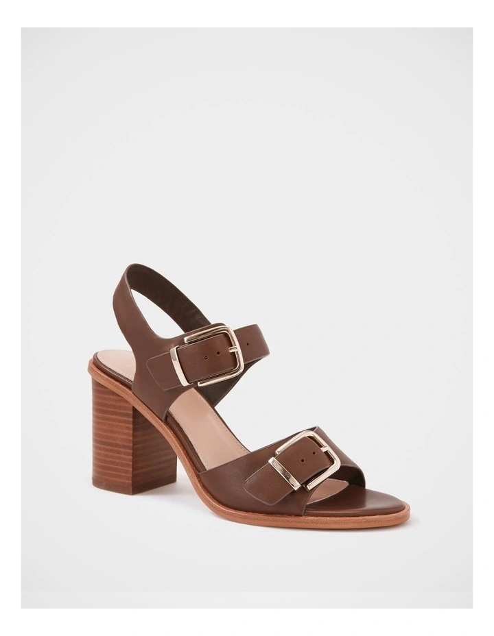 Pipa Leather Block Heel in Syrup image 2