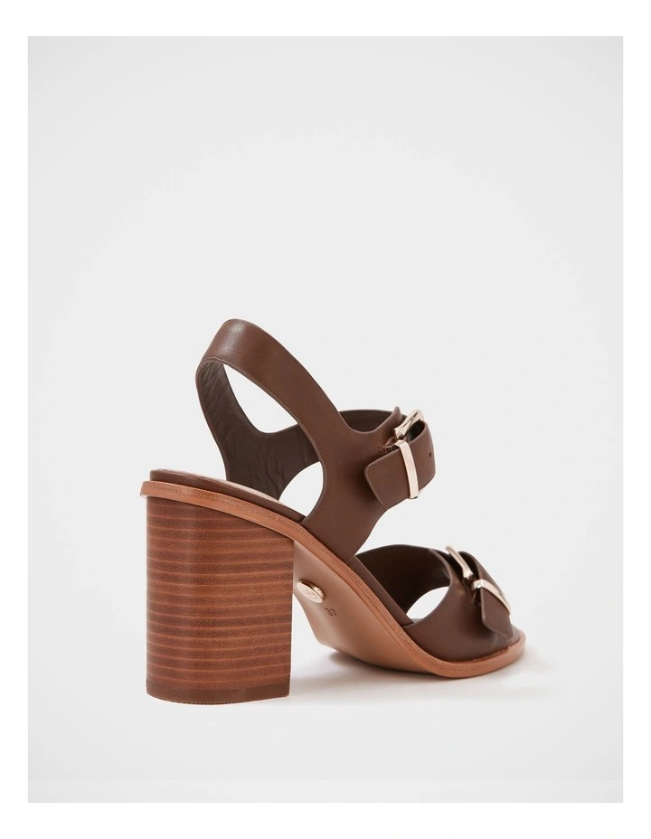 Pipa Leather Block Heel in Syrup image 4