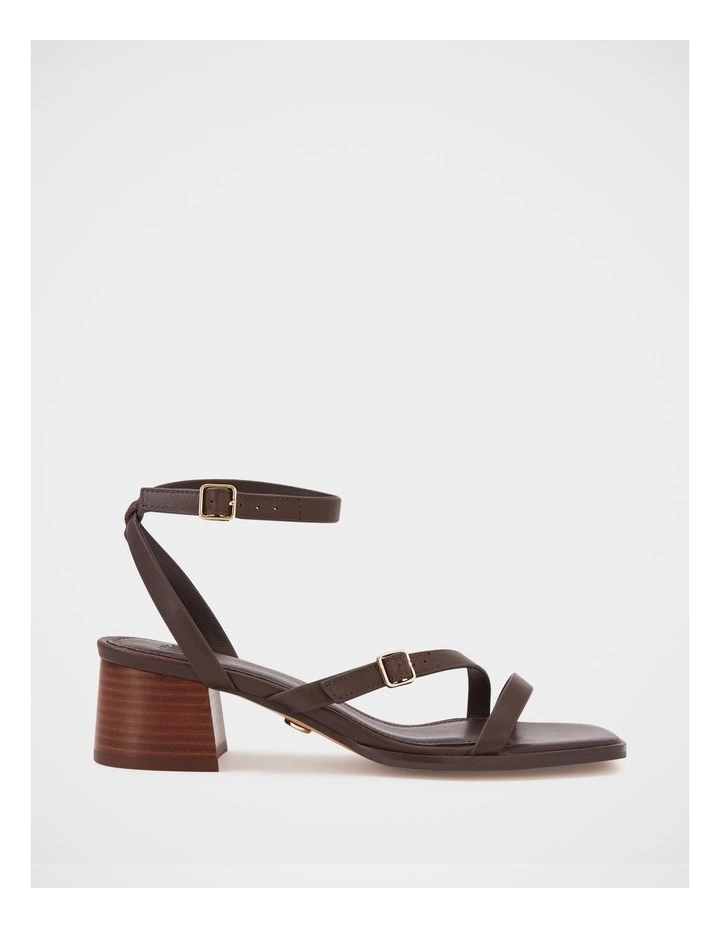 Izzi Leather Block Heel in Ebony image 1