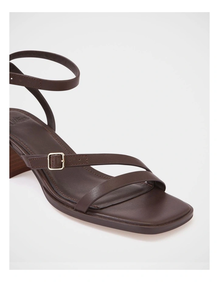 Izzi Leather Block Heel in Ebony image 3