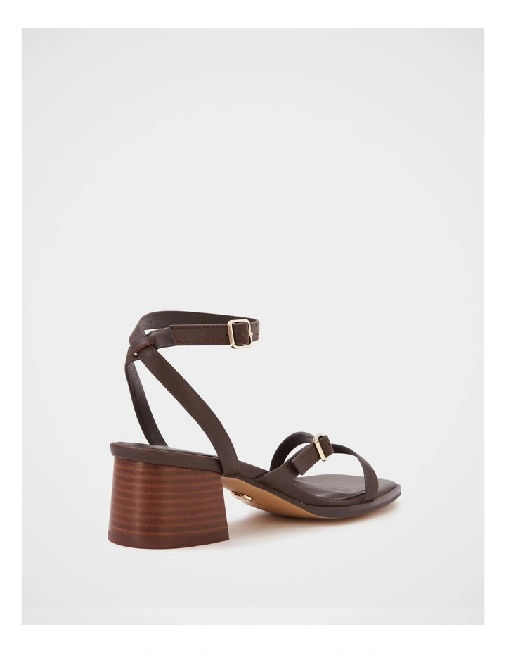 Izzi Leather Block Heel in Ebony image 4