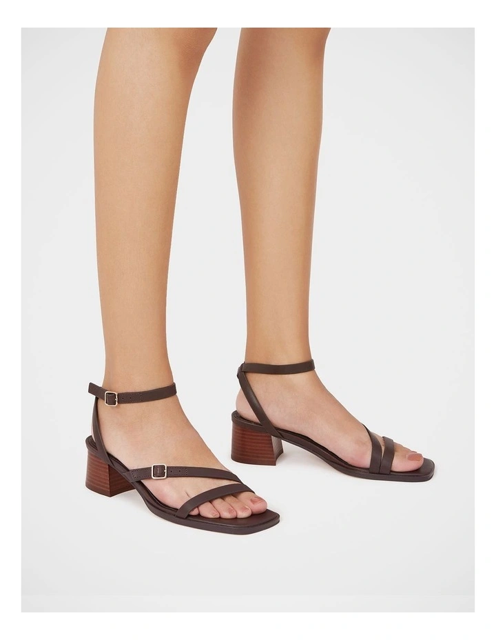 Izzi Leather Block Heel in Ebony image 7