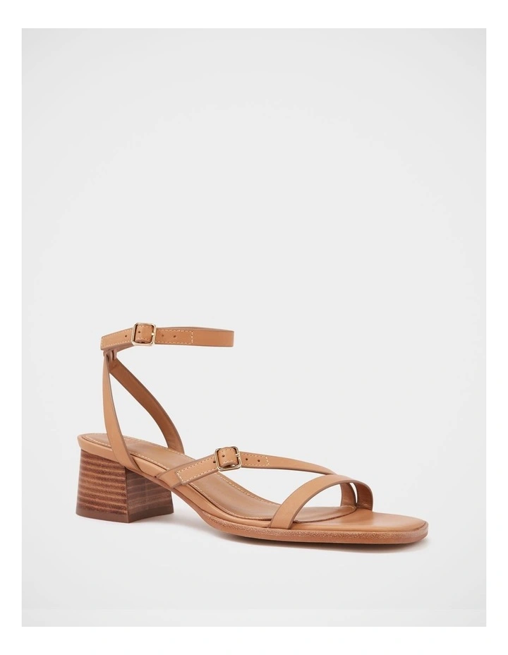 Izzi Leather Block Heel in Dark Sand image 2