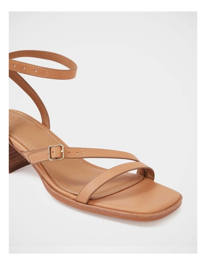 Izzi Leather Block Heel in Dark Sand image 3