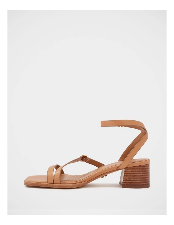 Izzi Leather Block Heel in Dark Sand image 6