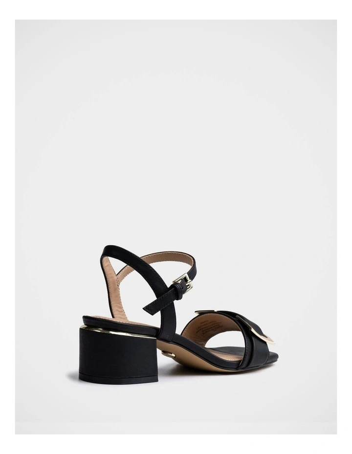 Izaro Leather Block Heel in Black image 4