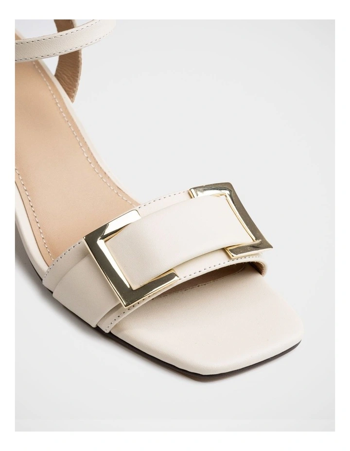 Izaro Leather Block Heel in Vintage Ivory image 3