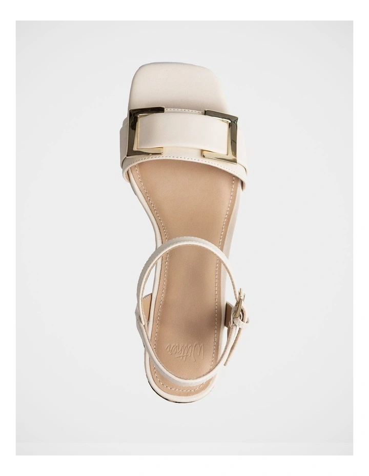 Izaro Leather Block Heel in Vintage Ivory image 5