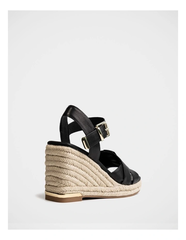 Tarot Pebble Leather Espadrille Wedge in Black image 4