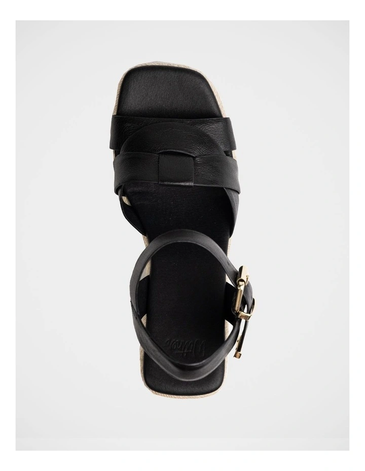 Tarot Pebble Leather Espadrille Wedge in Black image 5