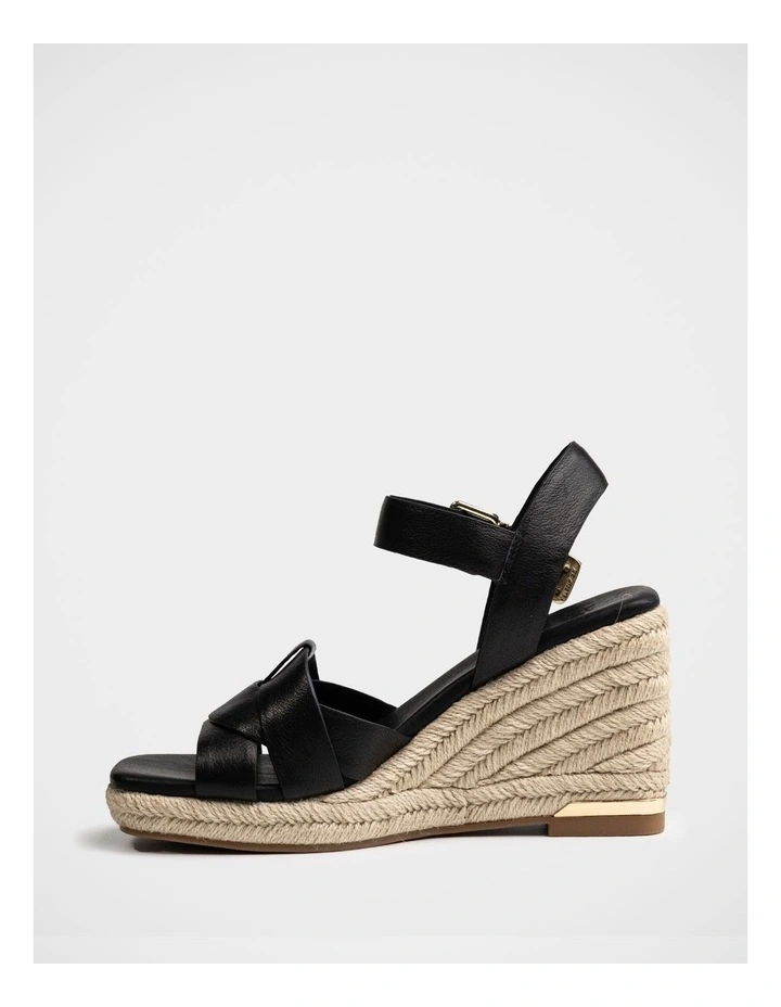Tarot Pebble Leather Espadrille Wedge in Black image 6