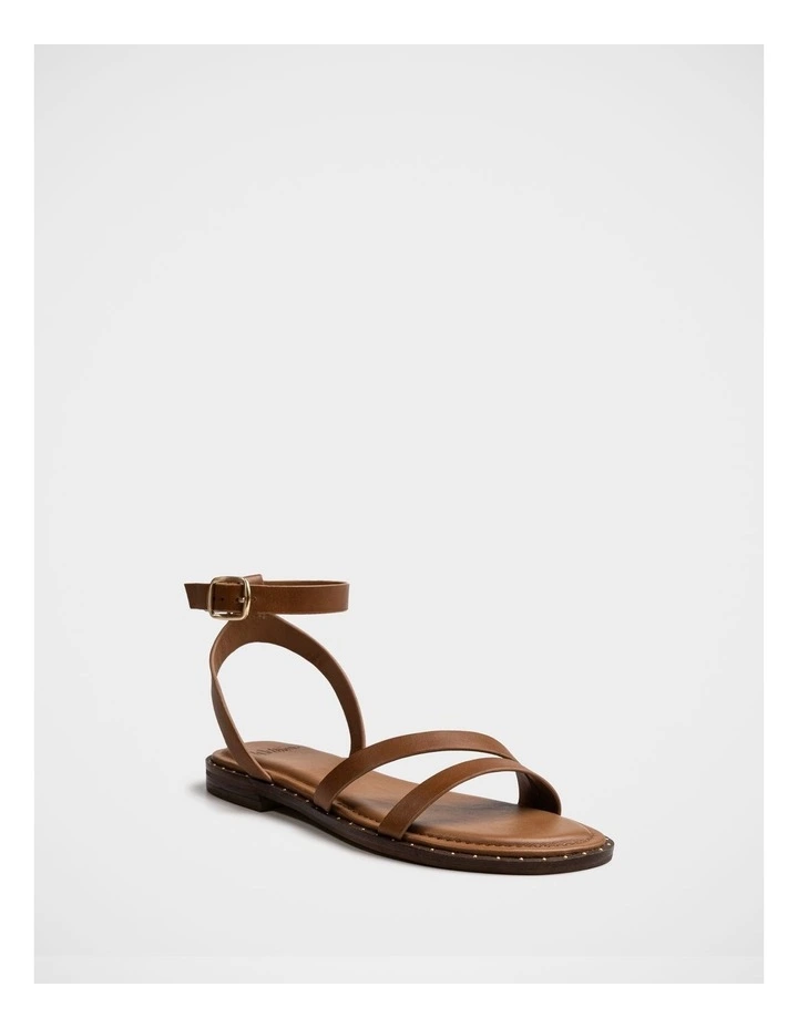 Crystina Leather Strappy Sandal in Dark Cognac image 2