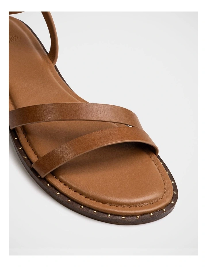 Crystina Leather Strappy Sandal in Dark Cognac image 3