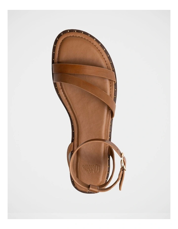 Crystina Leather Strappy Sandal in Dark Cognac image 5