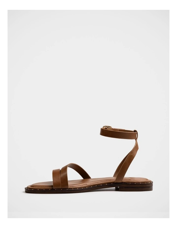 Crystina Leather Strappy Sandal in Dark Cognac image 6