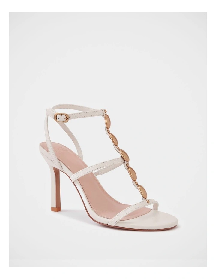 Zola Leather Stiletto Heel in Vintage Ivory image 2