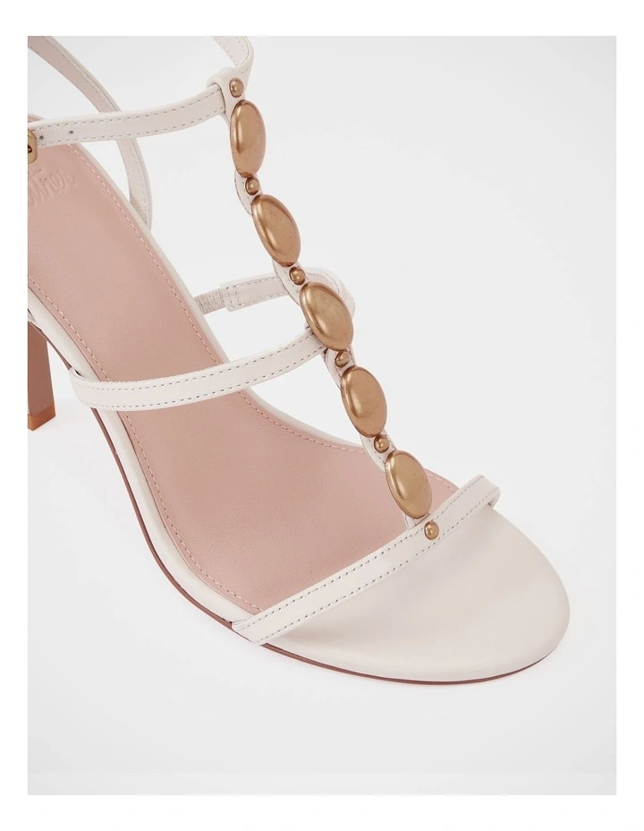 Zola Leather Stiletto Heel in Vintage Ivory image 3