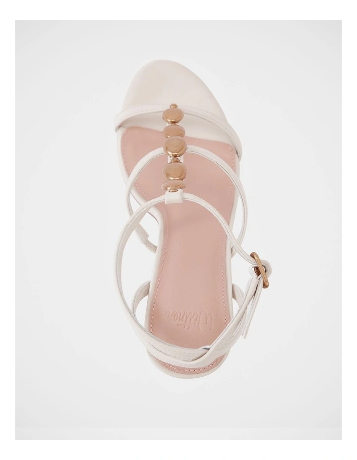 Zola Leather Stiletto Heel in Vintage Ivory image 5